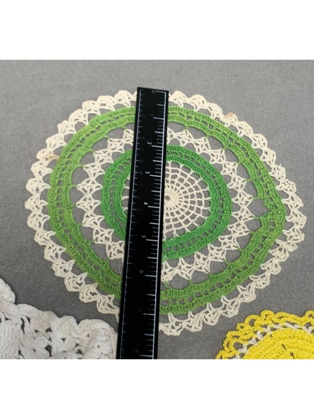 Vintage Hand-Crocheted Lace Doilies Set of 3 - Picture 7 of 11